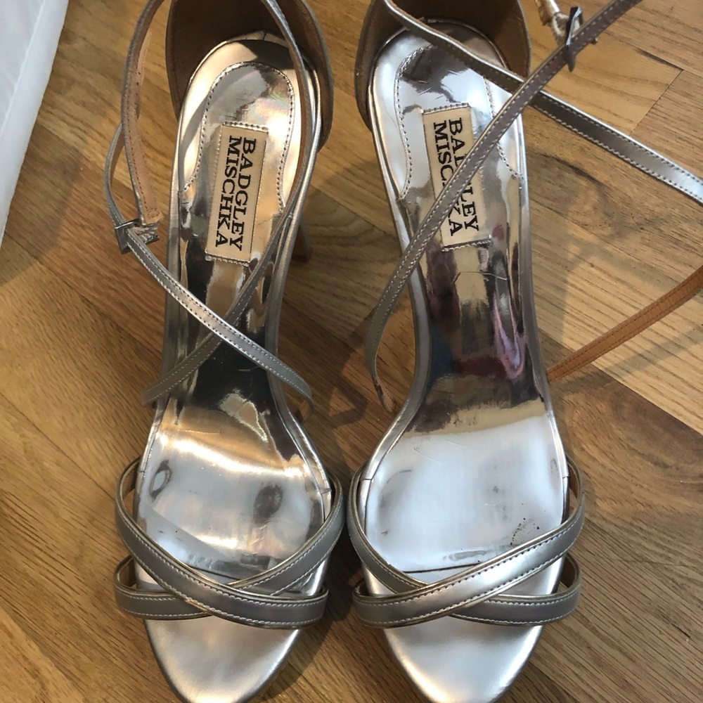Bradley mischka silver stilettos size 8.5